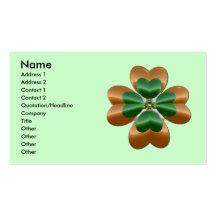 Green and Gold Irish Shamrock Business Card