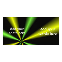 Green and Gold Lightbeams Photo Card