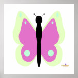 Green And Magenta Butterfly Posters