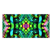 Green and Multicolor Pattern Abstract Design. Photo Card Template