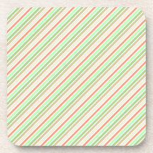 Green and Orange Stripes Coaster
