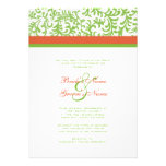 Green and Orange Wedding Invitation