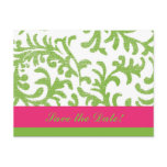 Green and Pink Floral Pattern postcards