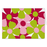 Green and Pink Flowers Note Card