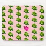 Green and Pink Turtle Pattern Mouse Pads