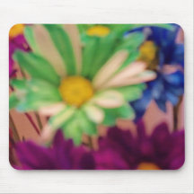Green and Purple Blossoms Mouse Pads