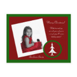 Green and Red Box with XMAS Tree Photo Postcard