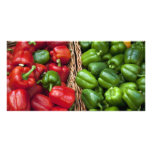 Green and red peppers photo cards