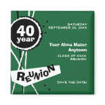 Green and White 40 Year Class Reunion Magnet