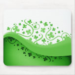 Green and White Abstract Butterflies Mousemat