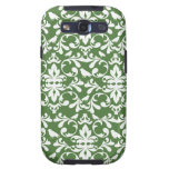 green and white bird damask pattern samsung galaxy s3 cover