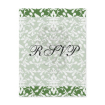 green and white bird damask pattern postcard