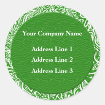 Green and White Business Address Lables Stickers