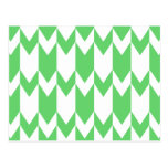 Green and White Chevron Pattern. postcards