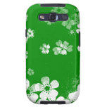 Green and white flower pattern samsung galaxy SIII case