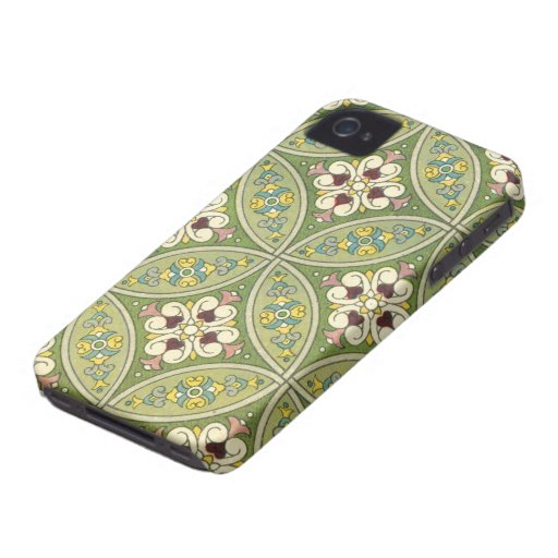 Green and White Flowers Pattern iPhone Case iPhone 4 Covers