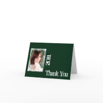 Green and White Grunge Frame Thank You card