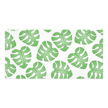 Green and White Leaf Pattern. Custom Photo Card