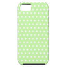 Green and White Polka Dot Pattern. Spotty. iPhone 5 Covers