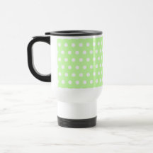 Green and White Polka Dot Pattern. Spotty. Mug
