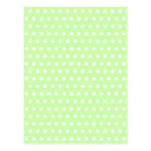 Green and White Polka Dot Pattern. Spotty. Postcard