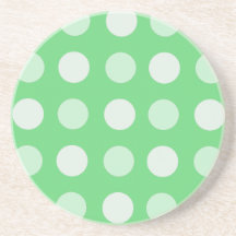 Green And White Polka Dots Drink Coaster