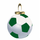 Green and White Soccer Ball Ornament photo sculptures