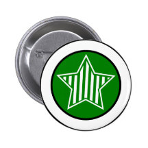 Green and White Star Button