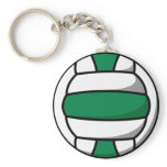 green and white volleyball keychains