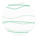 Green and White Waves Stickers