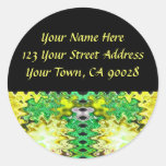 green and yellow address lables sticker