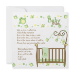 Green and Yellow Baby Crib Custom Announcement