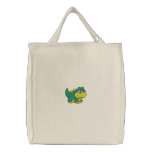 Green and Yellow Baby Dinosaur embroidered bags