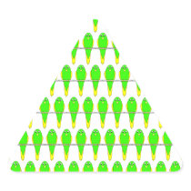 Green and Yellow Bird Pattern. Parakeets. Sticker