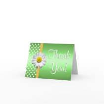 Green and Yellow daisy Thank you card