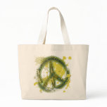 GREEN AND YELLOW GRUNGE PEACE SIGN bags