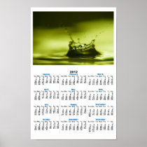 Green and Yellow Water Droplet (6) Poster Calendar