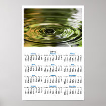 Green and Yellow Water Droplet Poster Calendar