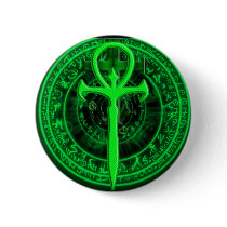 Green ankh button