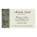 Green Antique Floral Side Bar Business Cards business cards