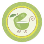 Green Apple Baby Carriage Envelope/Favour Sticker