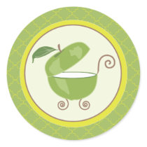 Green Apple Baby Carriage Envelope/Favour Sticker