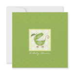 Green Apple Baby Carriage Shower Invitation