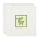 Green Apple Baby Carriage Shower Invitation