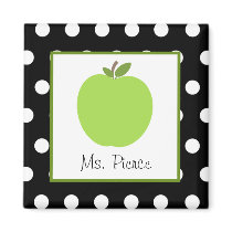 Green Apple / Black With White Polka Dots