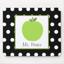Green Apple / Black With White Polka Dots
