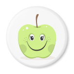 Green apple cartoon girl magnets