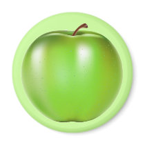 GREEN APPLE REFRIGERATOR MAGNET