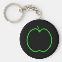Green Apple Outline. Keychains