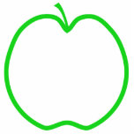 Green Apple Outline. Cut Out